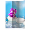 Paraván - Pink Orchid and white Zen Stones [Room Dividers]